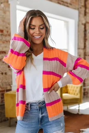 Jenesis Striped Ribbed Knit Cardigan | S-XL | PRE ORDER