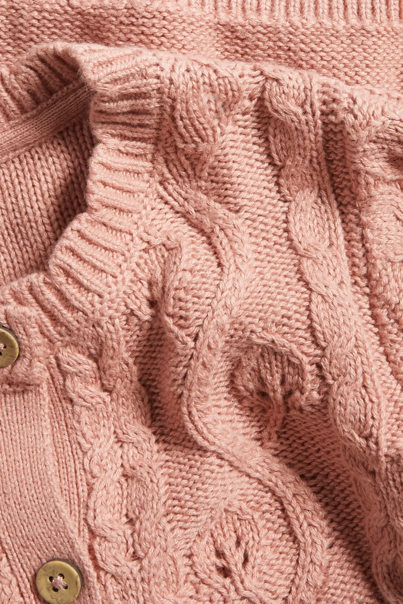 Kids pink cable-knit cardigan