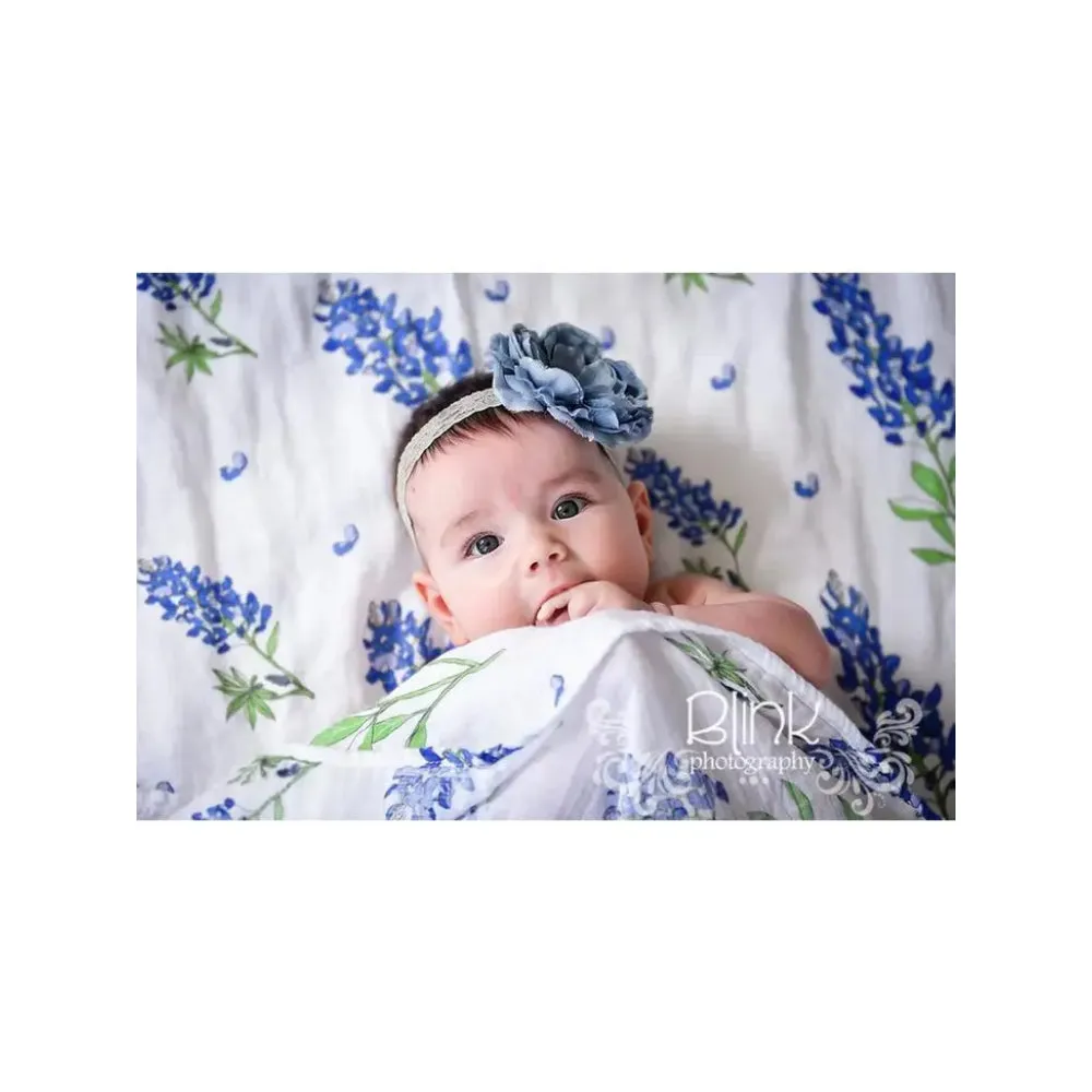 Little Hometown Bluebonnets Swaddle Blanket