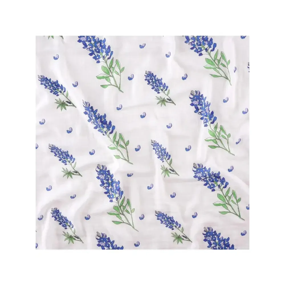 Little Hometown Bluebonnets Swaddle Blanket