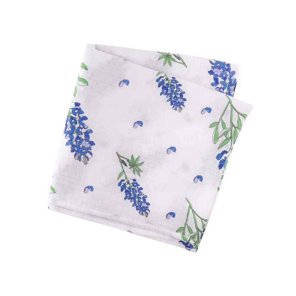 Little Hometown Bluebonnets Swaddle Blanket