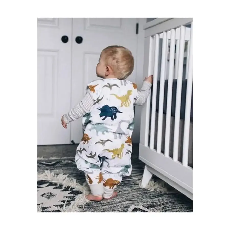 Little Unicorn Cotton Muslin Sleep Romper - Dino Friends