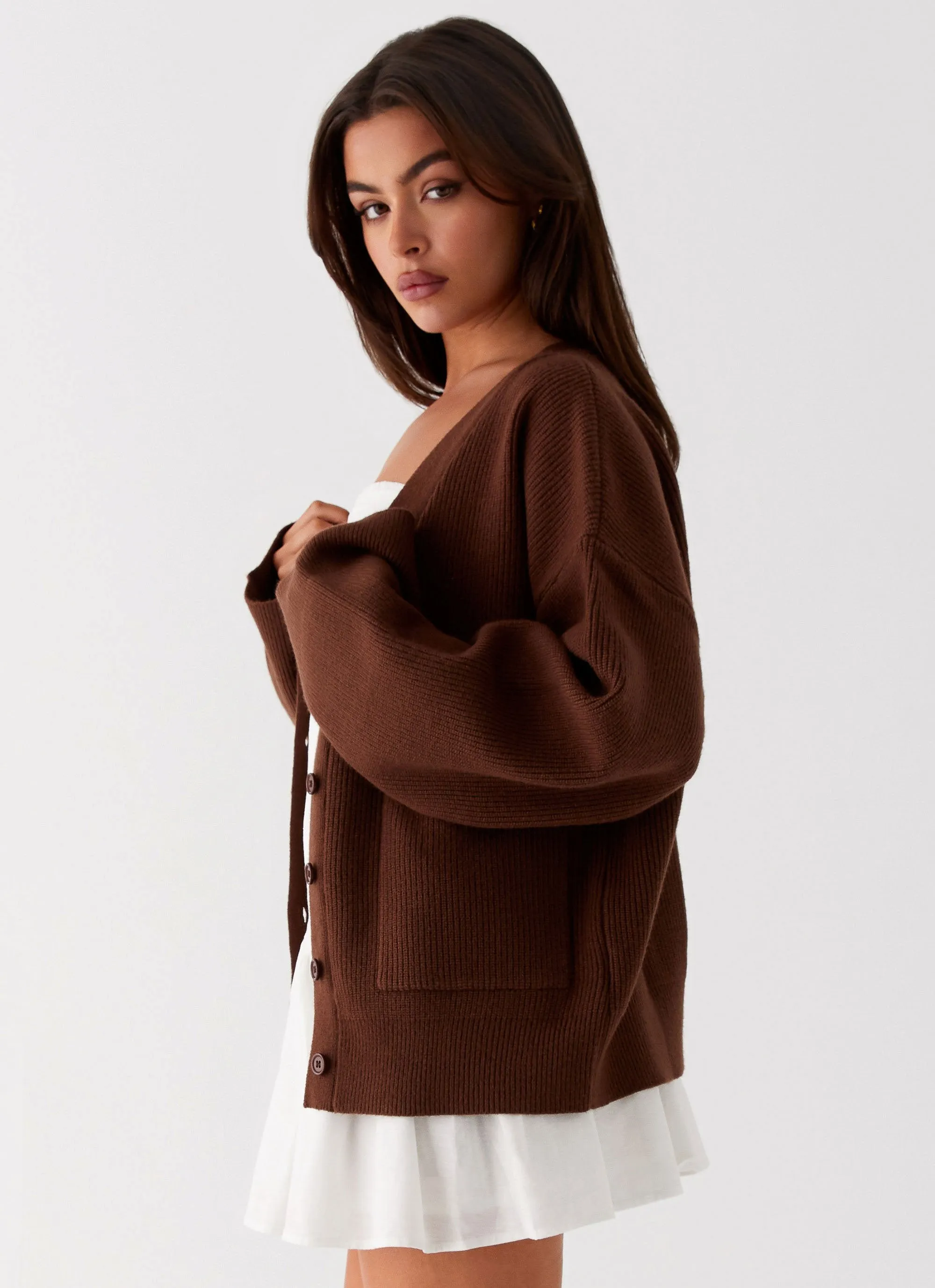 Liza Knit Cardigan - Chocolate