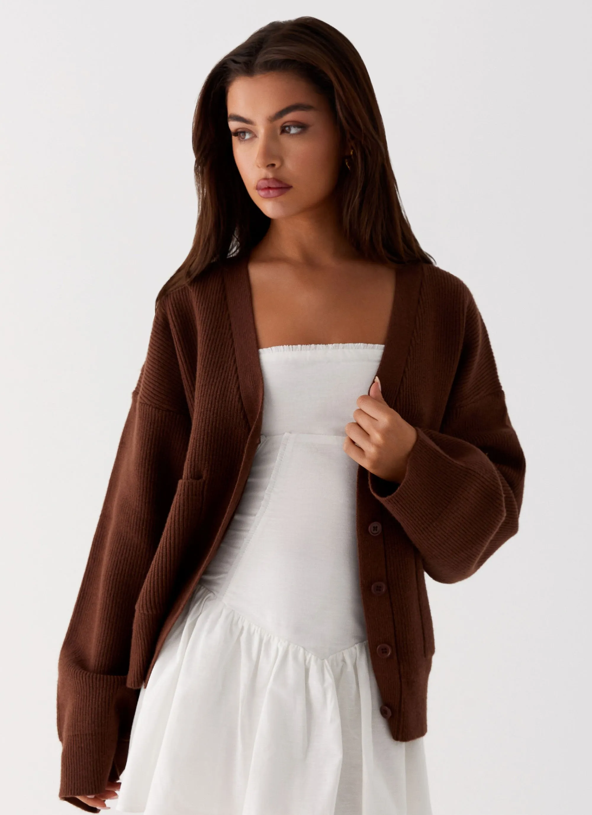 Liza Knit Cardigan - Chocolate