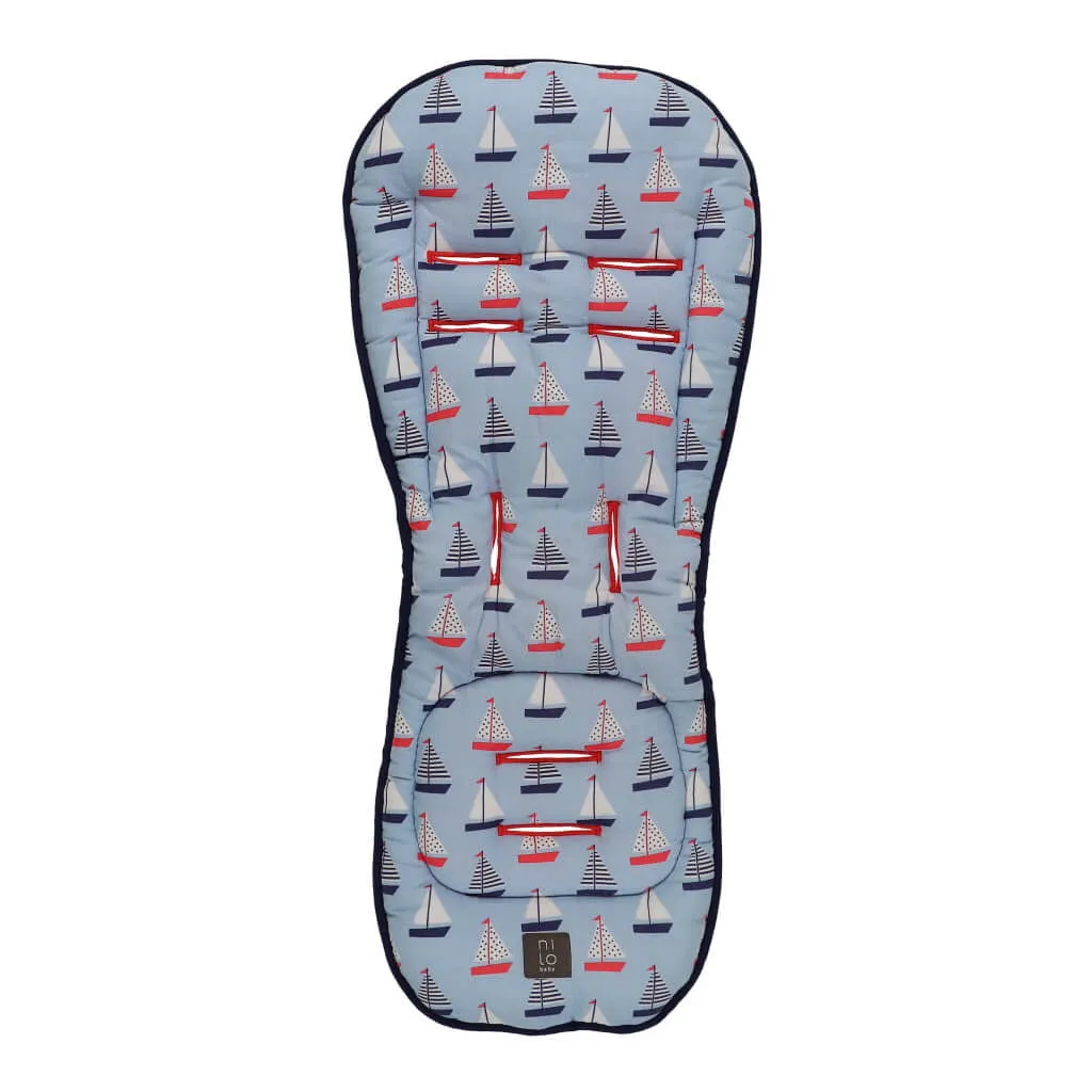 Long Stroller Mat Nautical Blue/Red