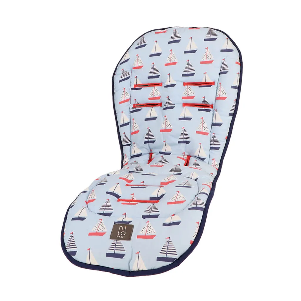 Long Stroller Mat Nautical Blue/Red