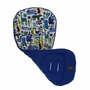 Long Stroller Mat Zoo Animals Blue