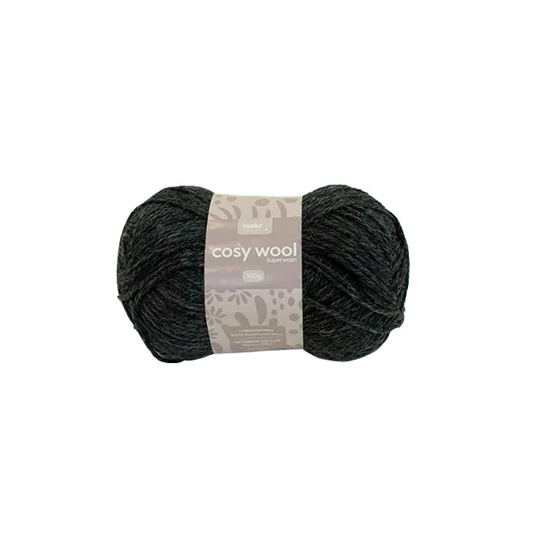 Makr Cosy Wool Crochet & Knitting Yarn 8ply, 100g Wool Yarn