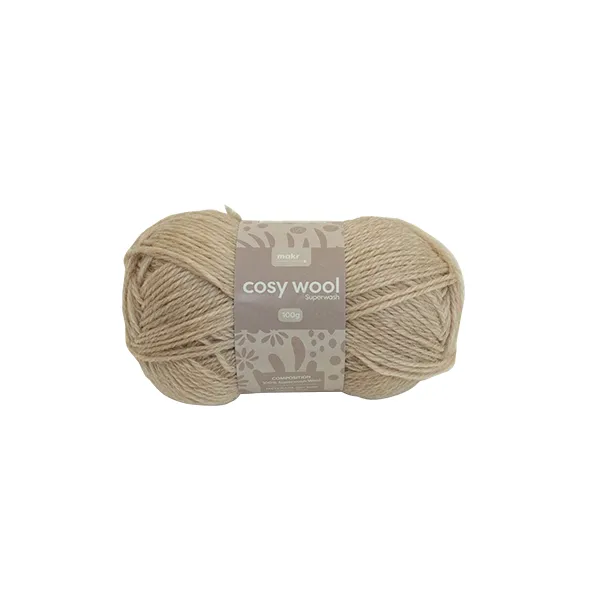 Makr Cosy Wool Crochet & Knitting Yarn 8ply, 100g Wool Yarn