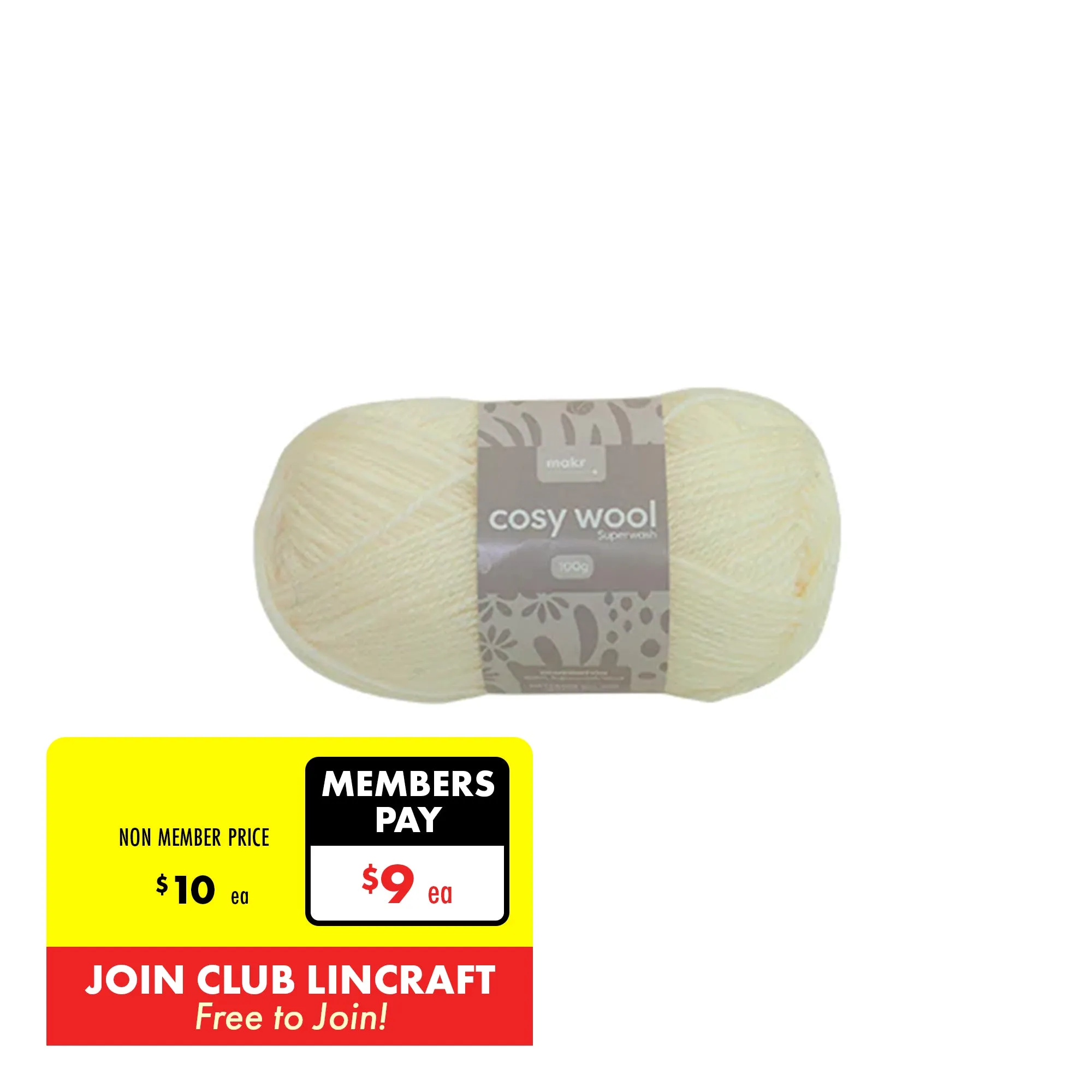 Makr Cosy Wool Crochet & Knitting Yarn 8ply, 100g Wool Yarn