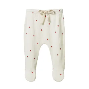 Nature Baby Footed Rompers Pointelle - Strawberry Fields