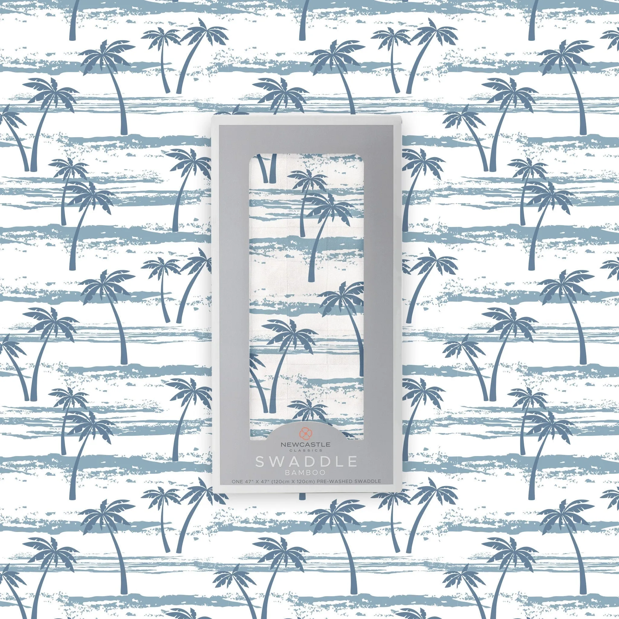 Ocean Palm Trees Bamboo Swaddle