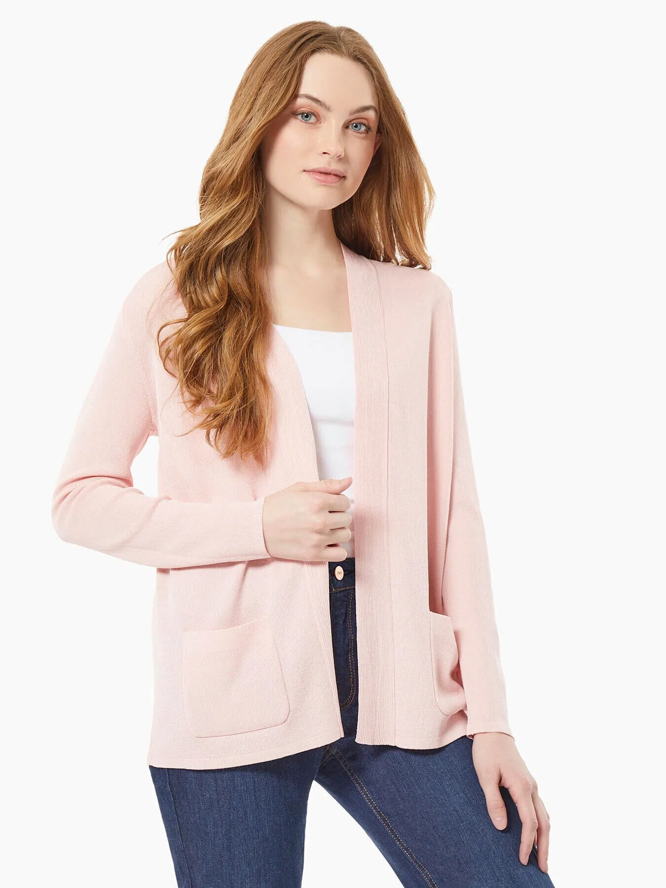 Open Front Cardigan With Pockets