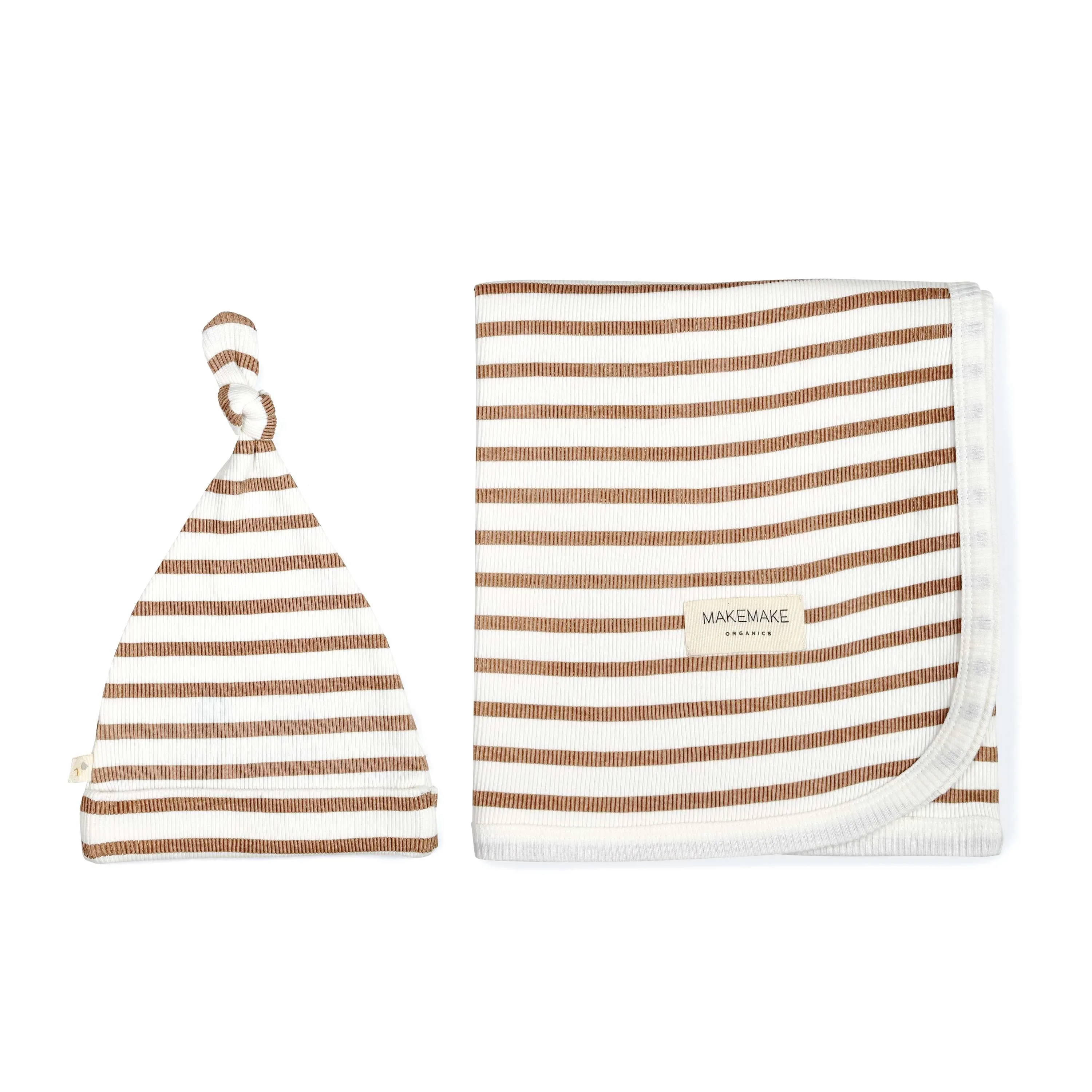 Organic Baby Baby Swaddle & Hat | Stripes