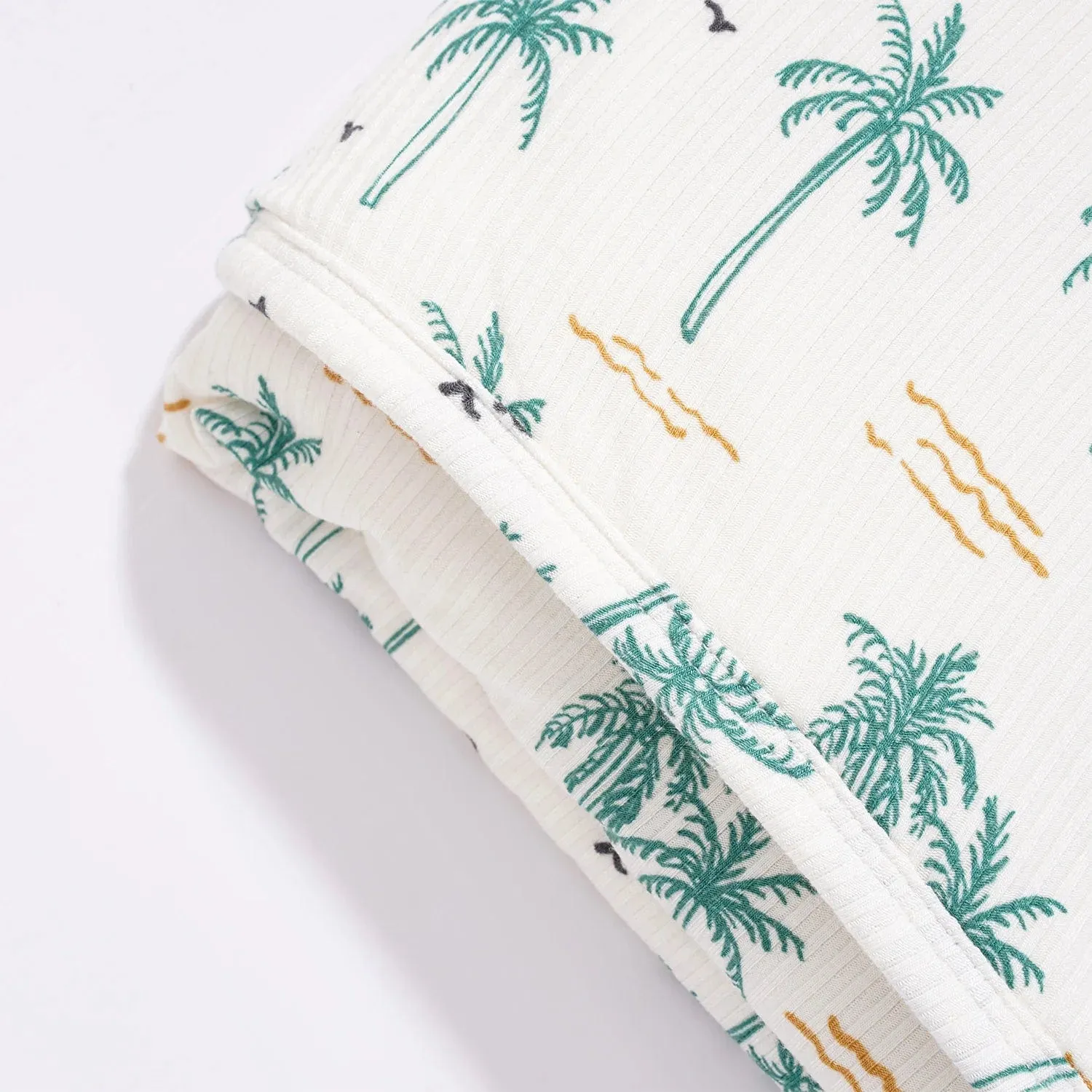 Palm Trees Small Ribbed Toddler Blanket