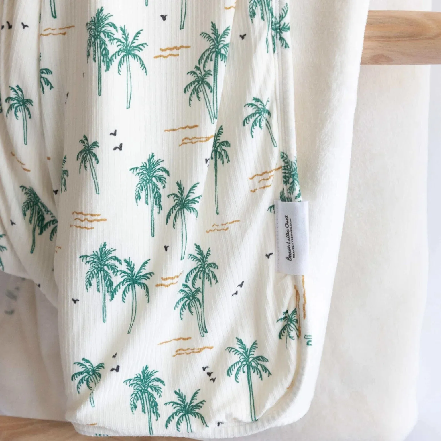 Palm Trees Small Ribbed Toddler Blanket