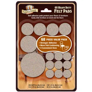 Parker & Bailey Assorted Heavy Duty Felt Pads 68 Pack