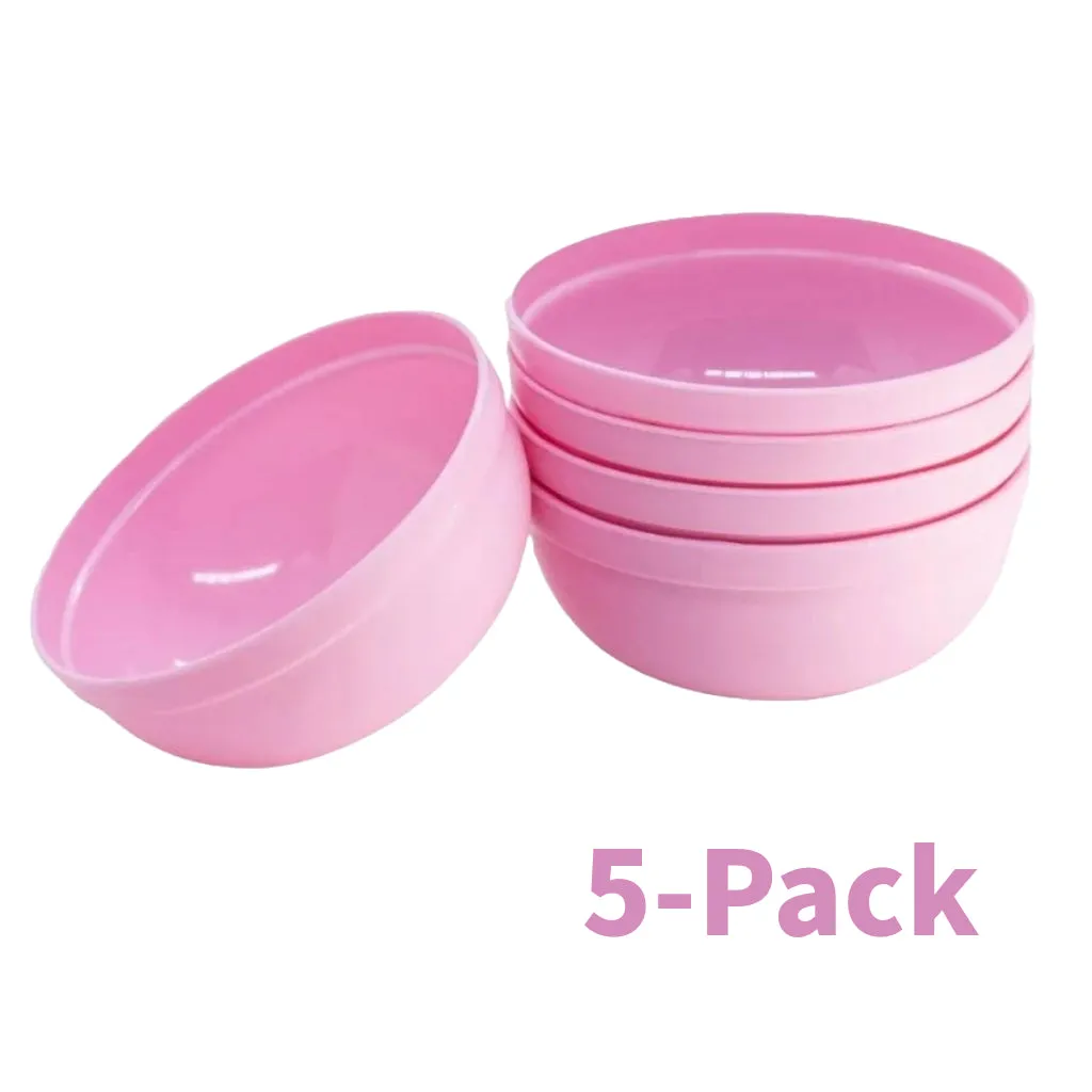 Plastic Mini Bowl 270ml Capacity (5-Pack) Pink