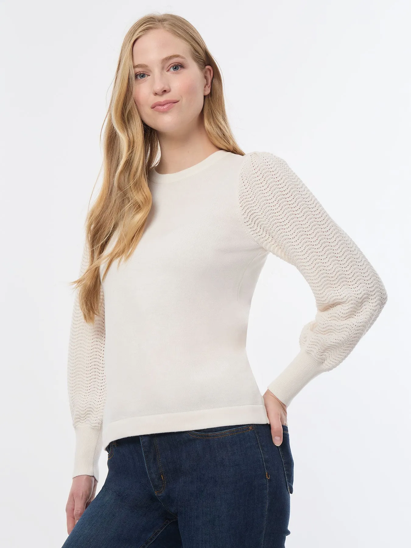 Plus Stitch Sleeve Sweater