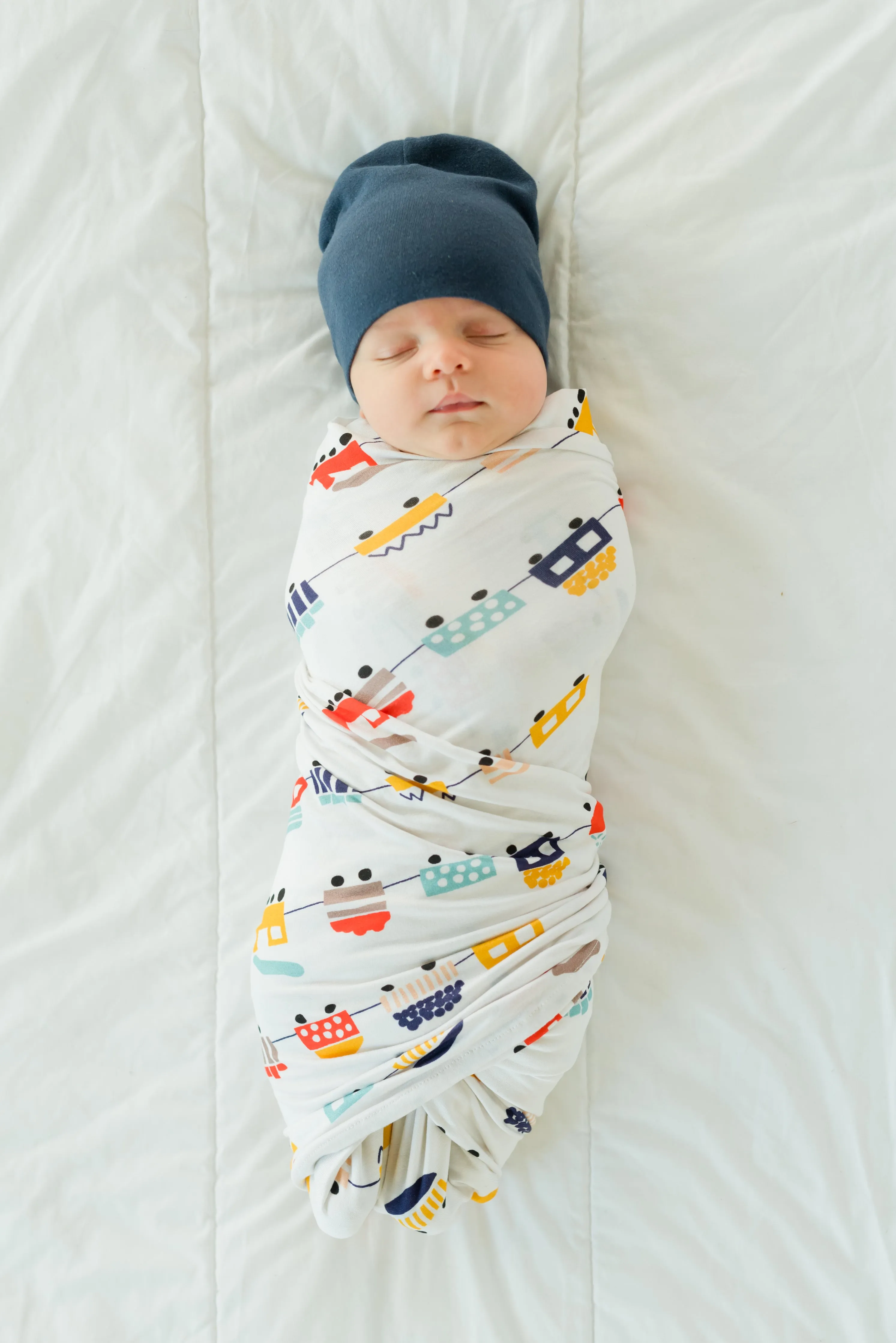 Premium Knit Rayon Bamboo Swaddle Blanket – Trains