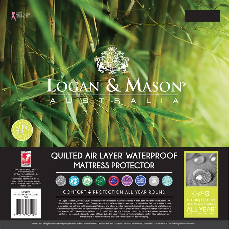 Quilted Air Layer™ Waterproof Mattress Protector by Logan and Mason