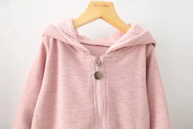 Rabbit Ear Hooded Baby Rompers^