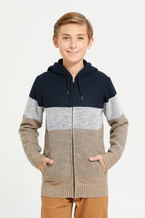 Senior Boys Assorted Zip Thru Hooded Cardigan