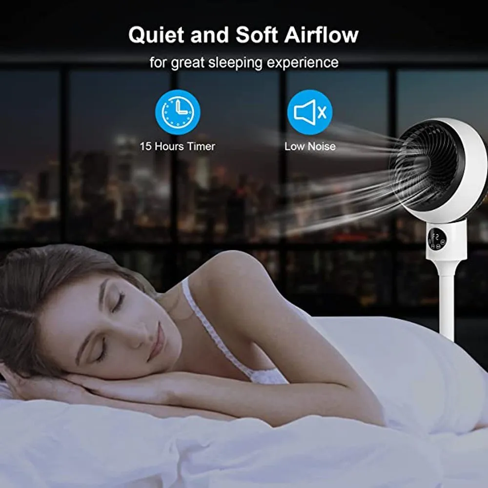 Simple Deluxe Circulating Stand Fan for Home Bedroom with Remote