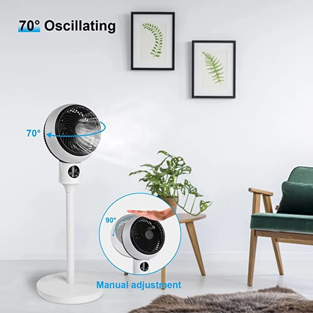 Simple Deluxe Circulating Stand Fan for Home Bedroom with Remote