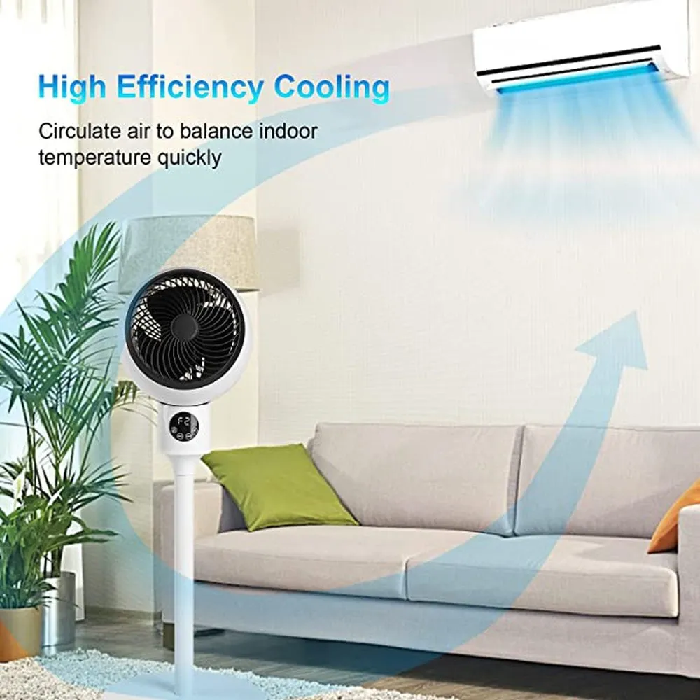 Simple Deluxe Circulating Stand Fan for Home Bedroom with Remote