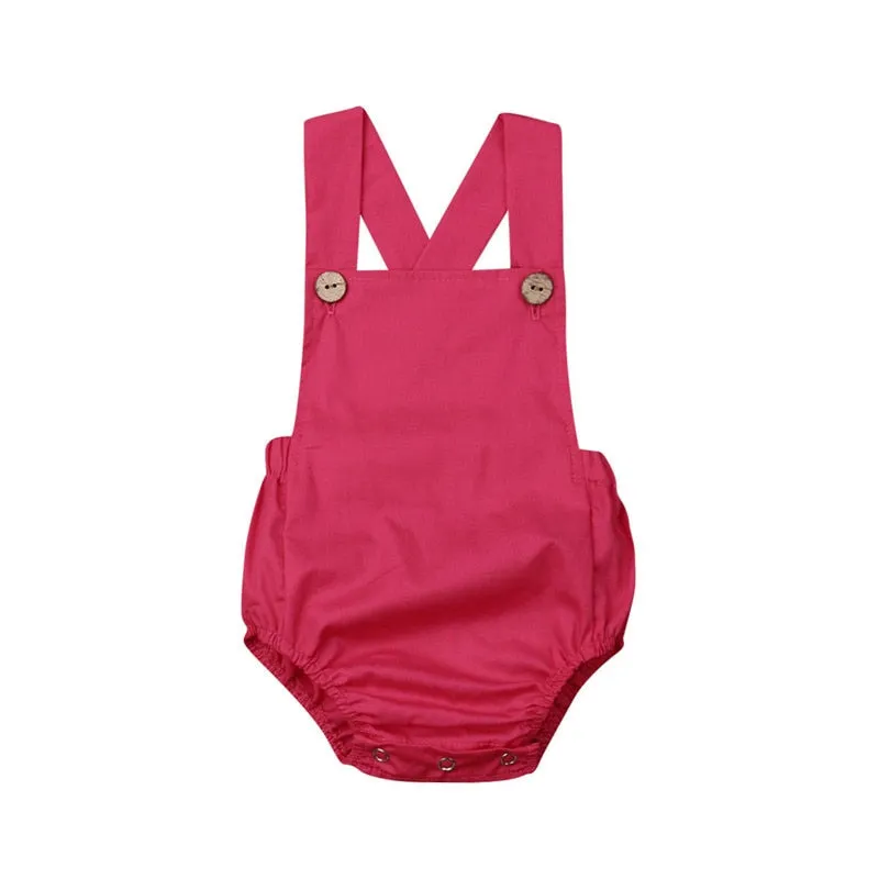 Solid Color Elegant Baby Rompers