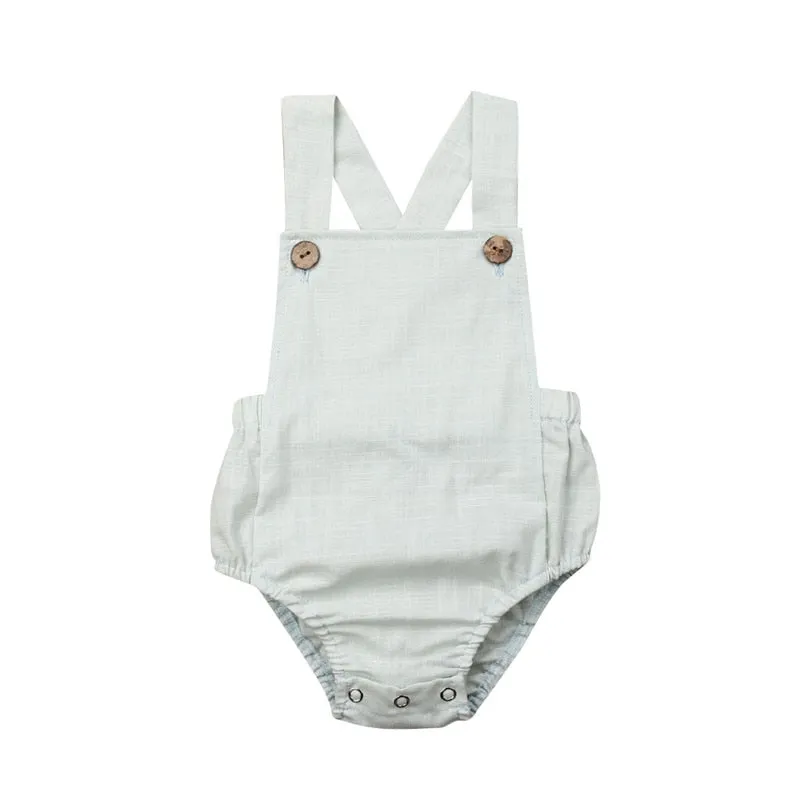 Solid Color Elegant Baby Rompers