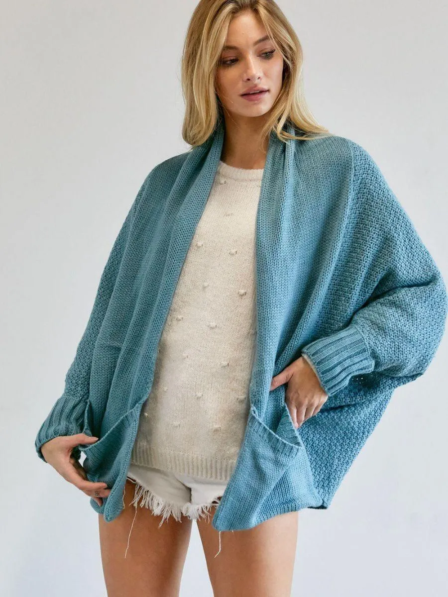 Take it Easy Slouch Dolman Long-Sleeve Cardigan