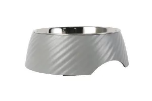 Twill Round Cat Dog Bowl - Grey S/L