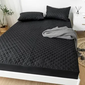 Ultrasonic Microfiber Waterproof Mattress Cover - Black