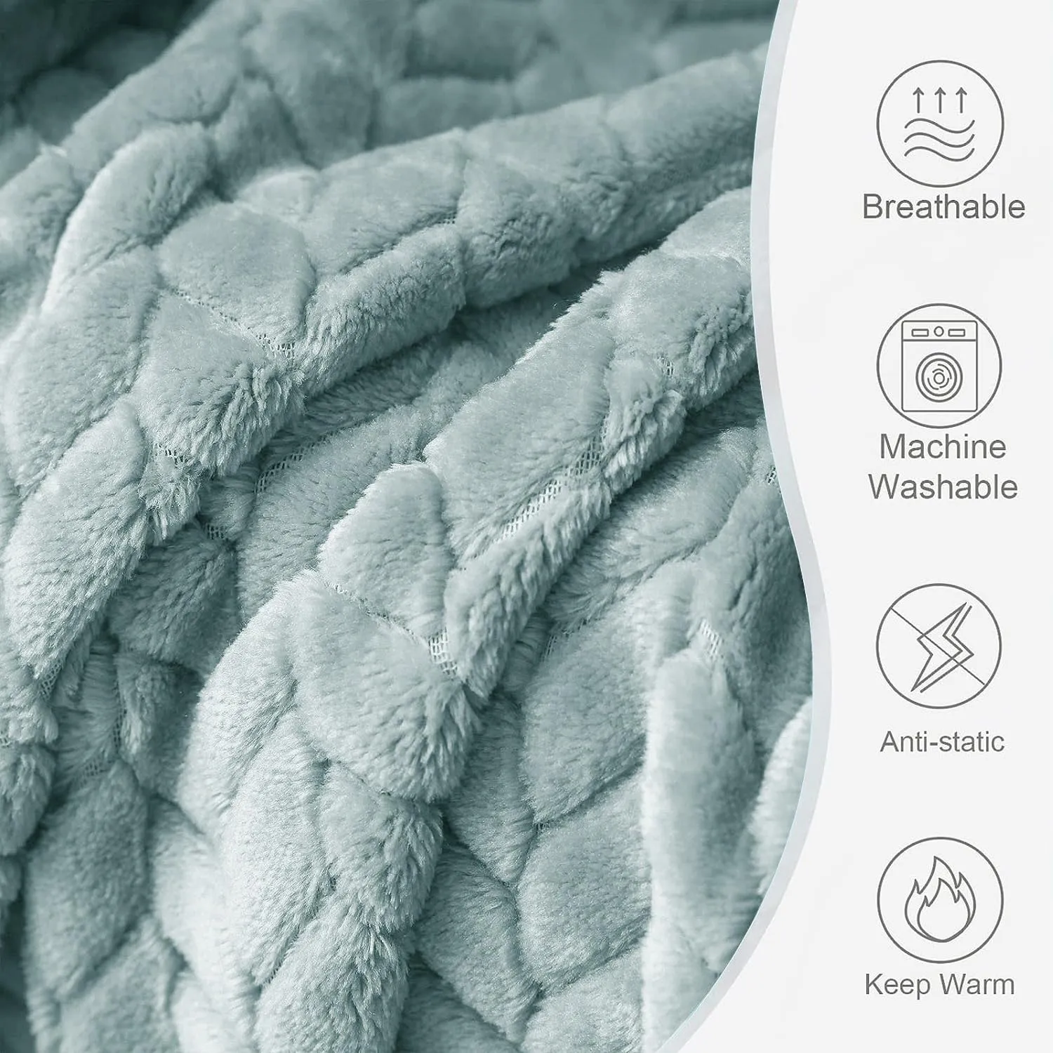 VAS COLLECTIONS® Premium Plush Double Blanket with Leaf Jacquard | 300 GSM Lightweight Cozy Soft for Bed, Sofa, Couch, Travel & Camping| 220x230 cm or 86x90 inches