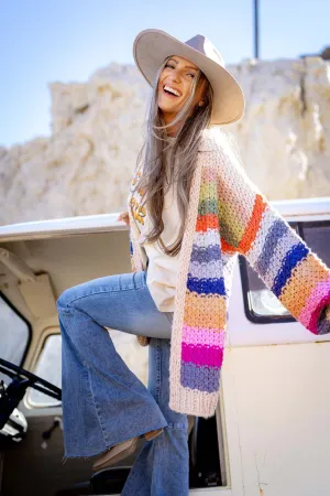 Wrapped up in Color Knit Cardigan - Cream