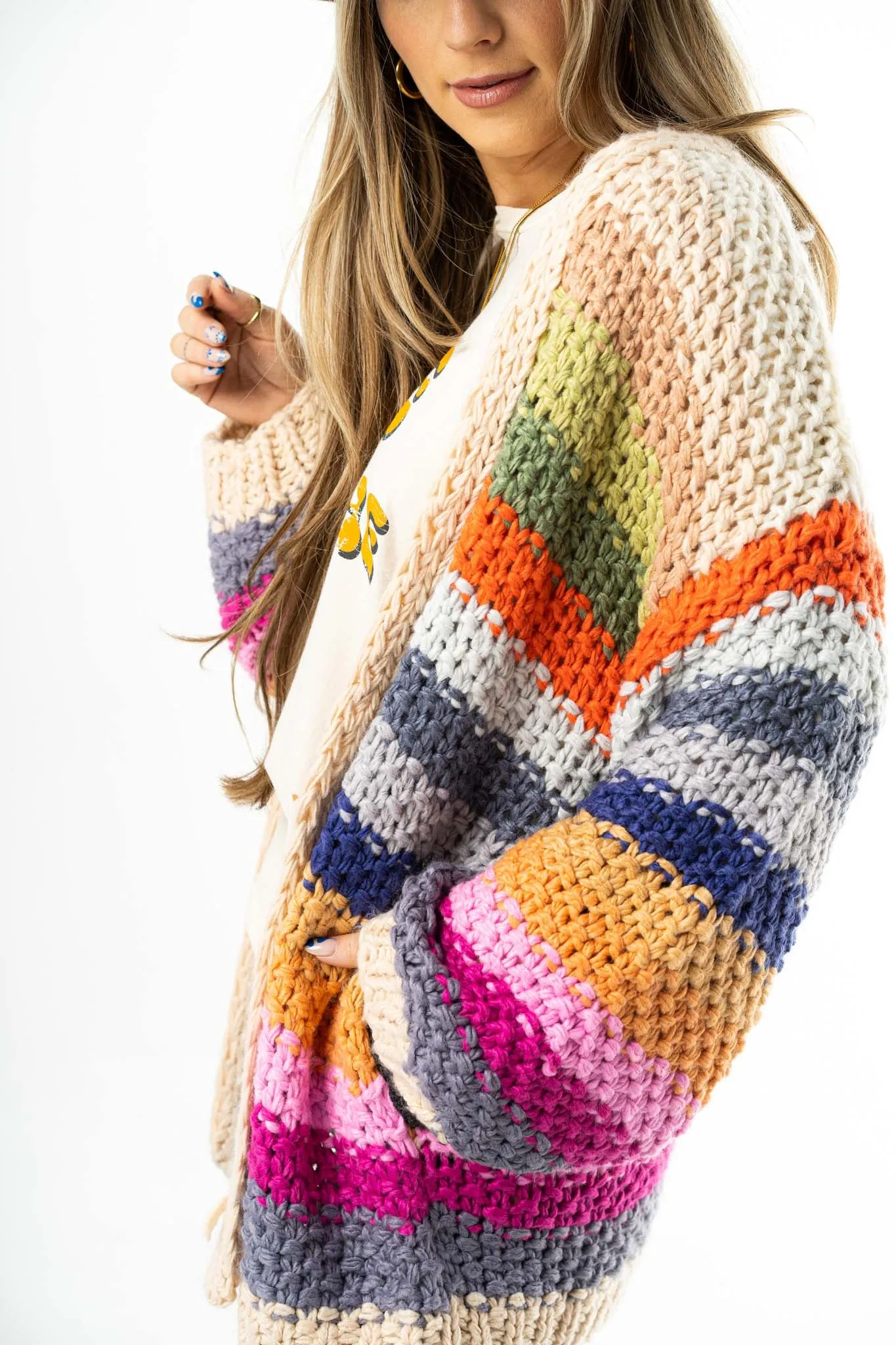 Wrapped up in Color Knit Cardigan - Cream